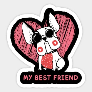 my best friend, cute dog Sticker